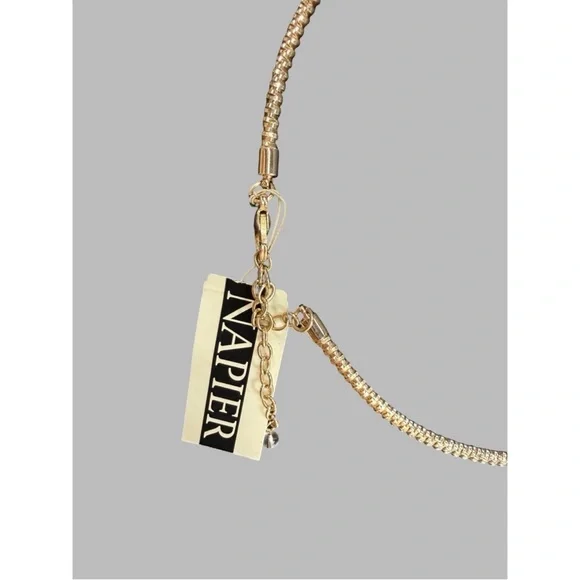 Vintage Napier Gold Tone Omega Collar Necklace Signed NWT Adjustable - Picture 3 of 4